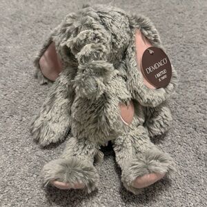 Demdaco Soft Gray Elephant with Pink Ears Rattles
